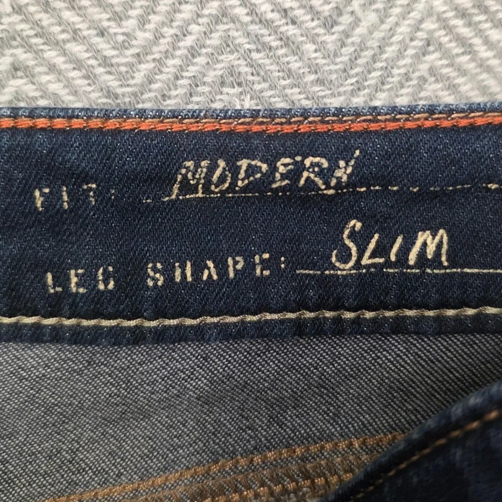 Eddie Bauer Modern Fit Slim Leg Dark Wash Jeans Mens‎ Size 12 Blue Stretch Denim